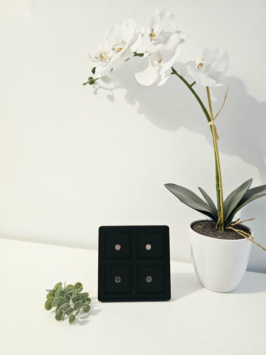 Cadre magnétique noir et 4 aimants 2x2