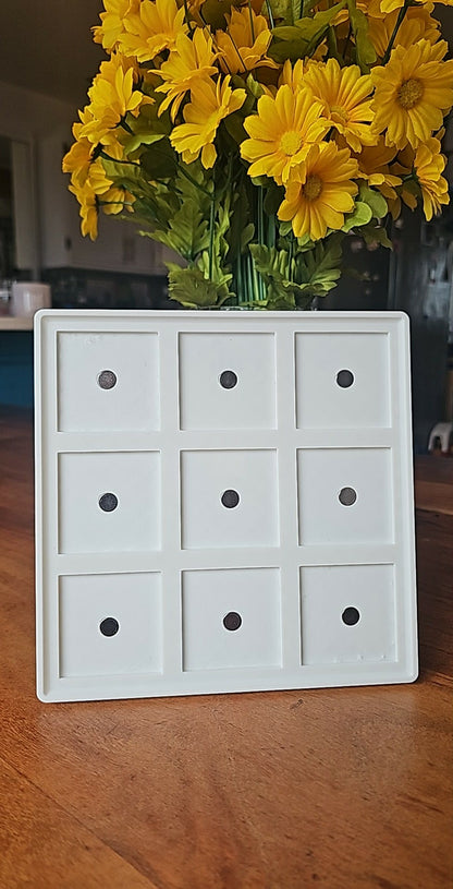 Cadre magnétique blanc et 9 aimants 2x2