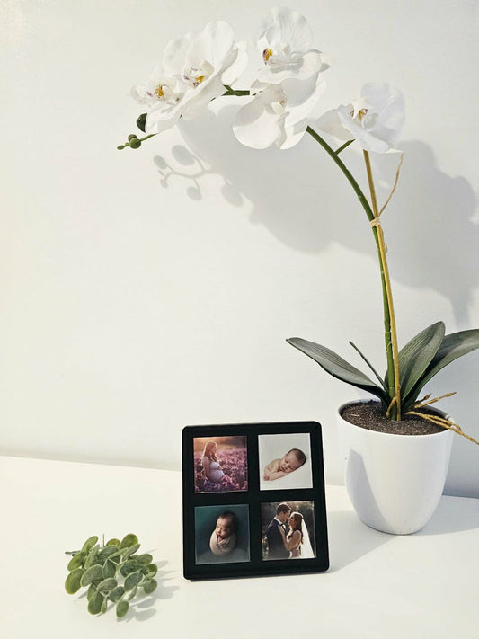 Cadre magnétique noir et 4 aimants 2x2