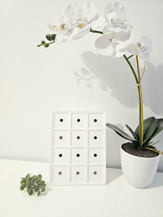 Cadre magnétique blanc et 12 aimants 2x2