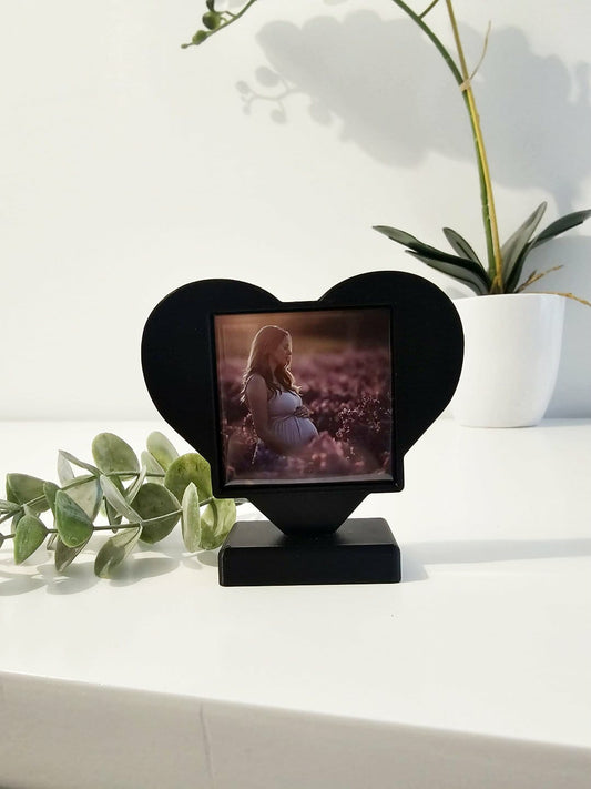 Cadre Magnétique coeur noir et 1 aimant 2x2