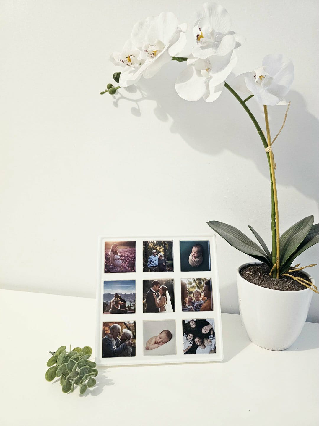 Cadre magnétique blanc et 9 aimants 2x2