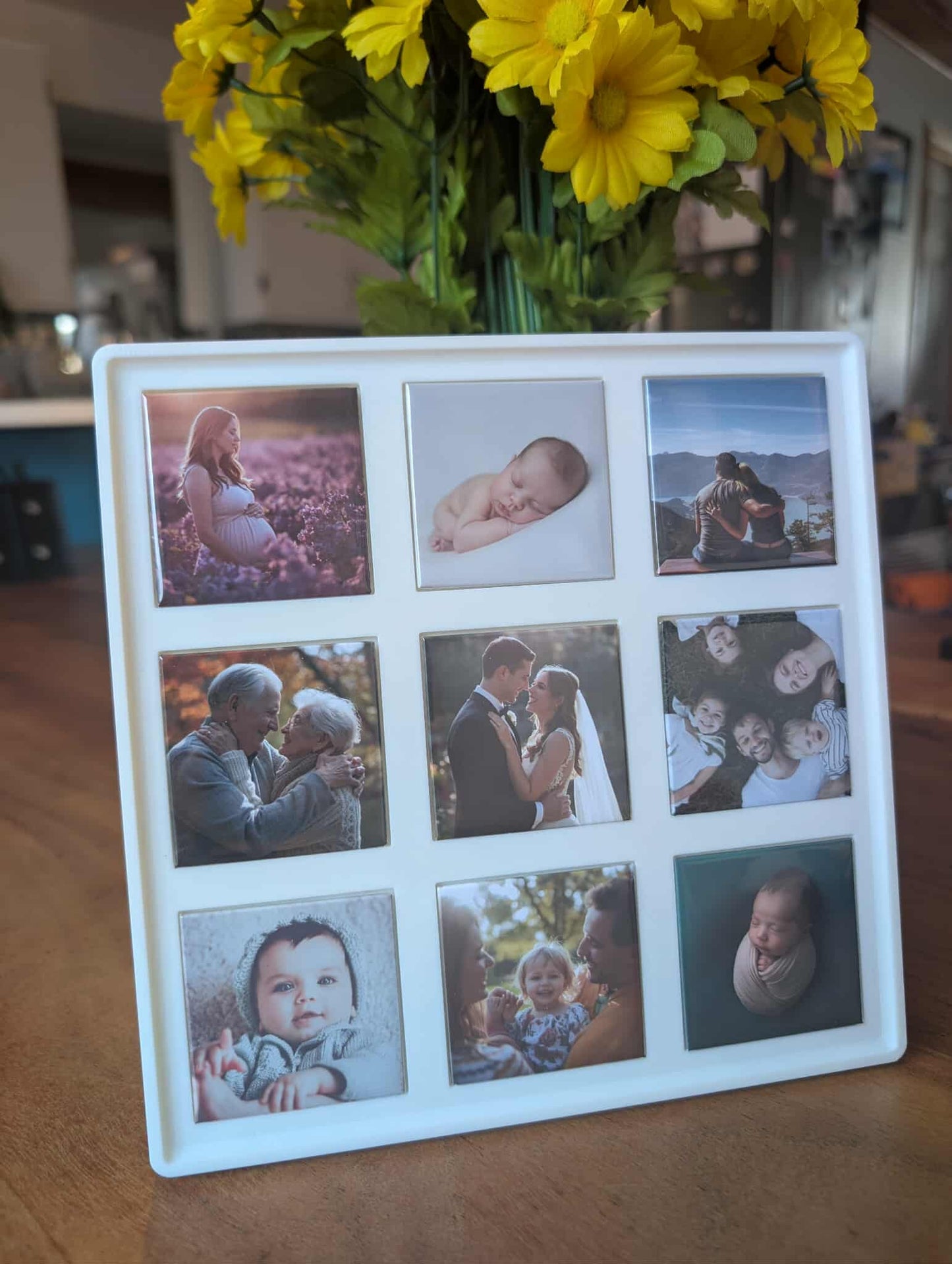 Cadre magnétique blanc et 9 aimants 2x2