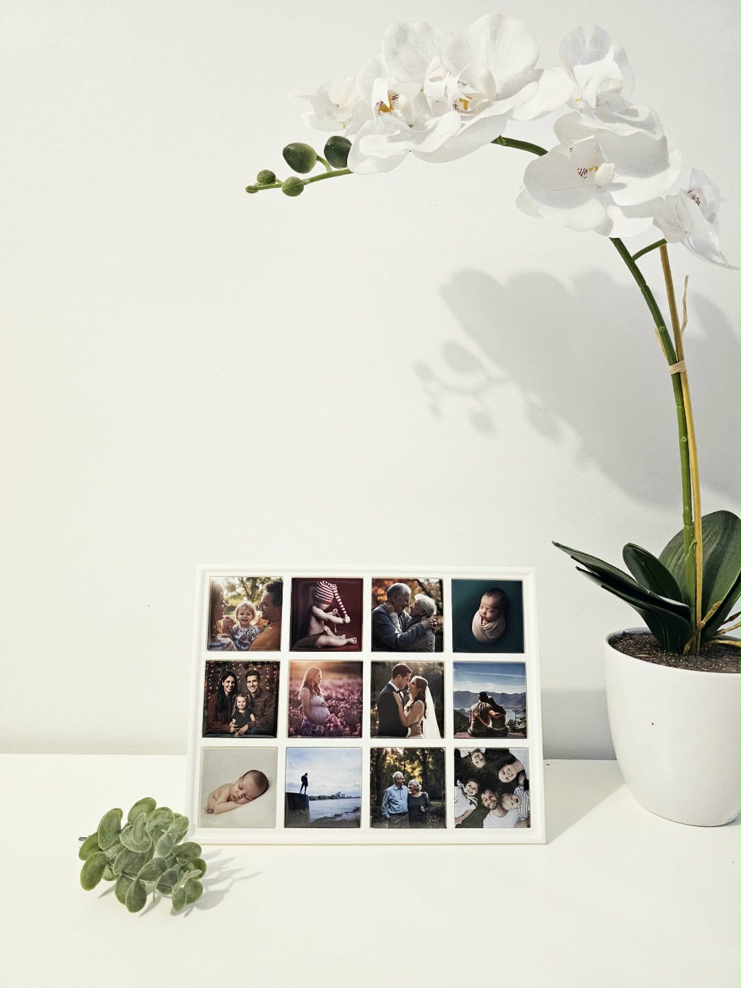 Cadre magnétique blanc et 12 aimants 2x2