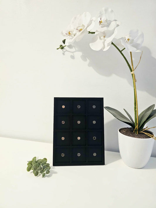 Cadre magnétique noir et 12 aimants 2x2