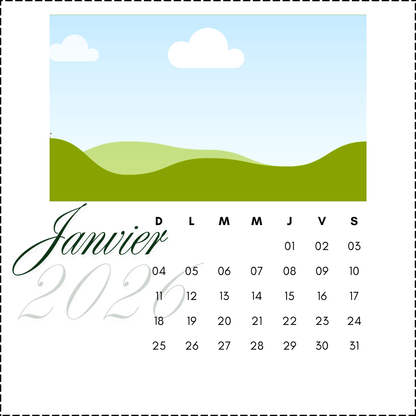 Calendrier personnalisé de bureau
