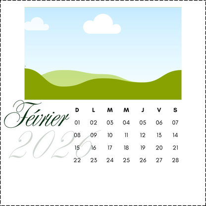 Calendrier personnalisé de bureau