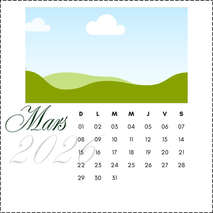 Calendrier personnalisé de bureau