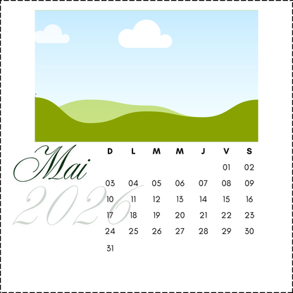 Calendrier personnalisé de bureau