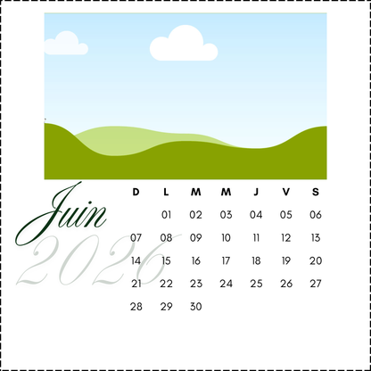 Calendrier personnalisé de bureau