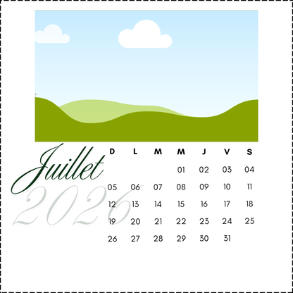 Calendrier personnalisé de bureau