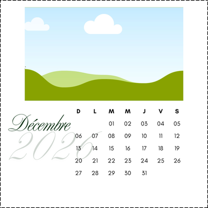 Calendrier personnalisé de bureau