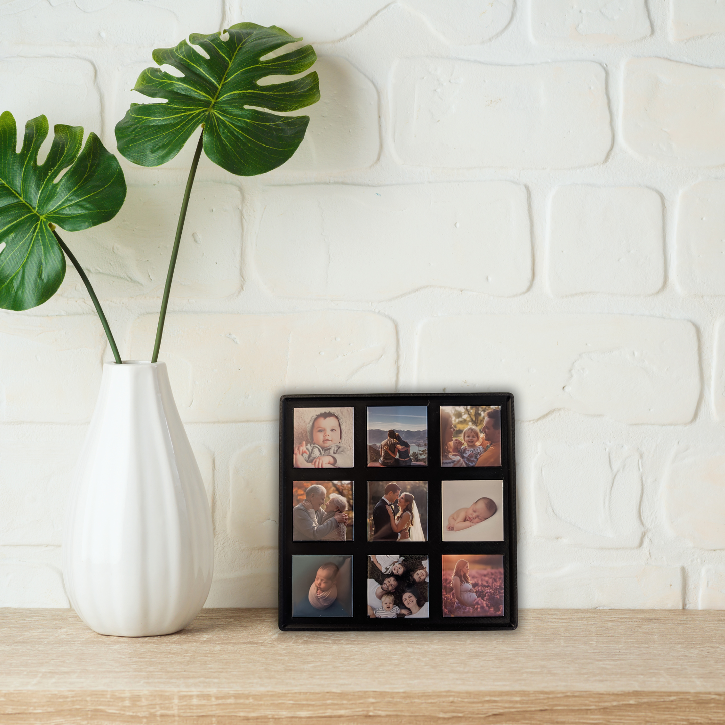 Cadre magnétique noir et 9 aimants 2x2