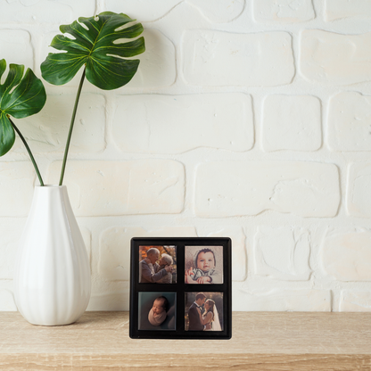 Cadre magnétique noir et 4 aimants 2x2