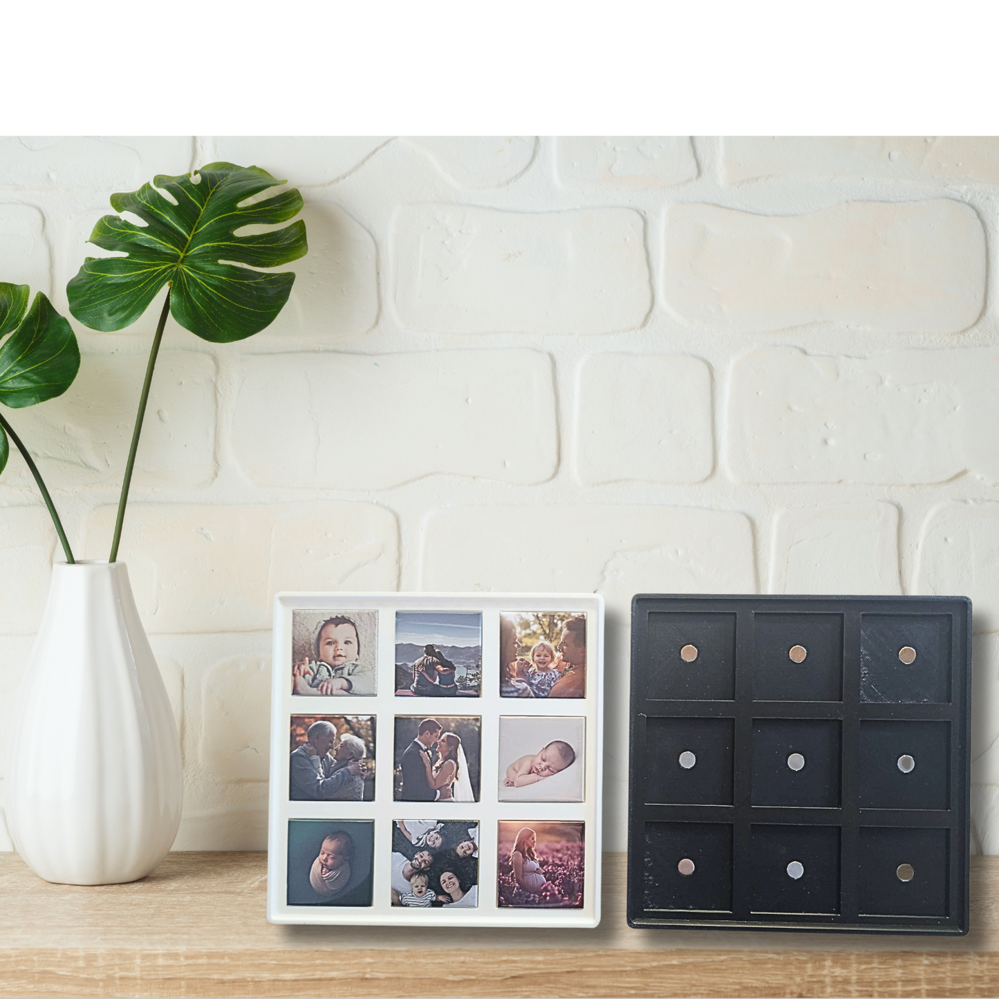 Cadre magnétique blanc et 9 aimants 2x2
