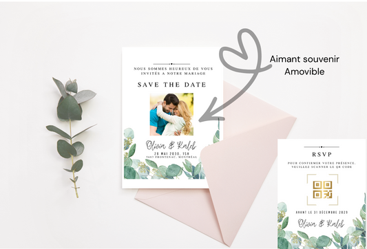Carte d'invitation Mariage