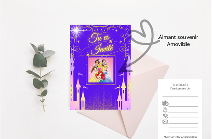 Carte d'invitation Princesses
