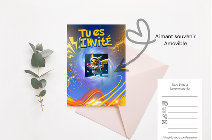 Carte d'invitation Pokemon