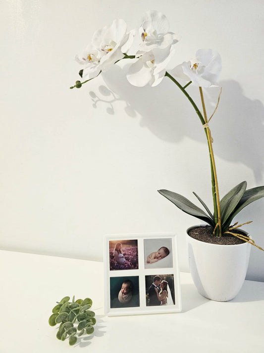 Cadre magnétique blanc et 4 aimants 2x2