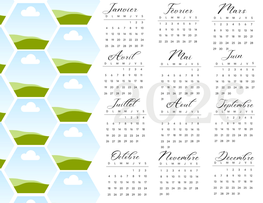 Calendrier personnalisé aimanté