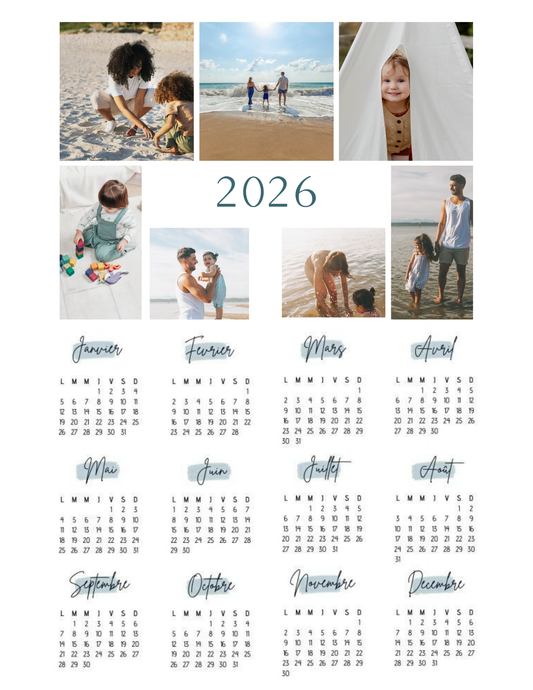 Calendrier personnalisé aimanté
